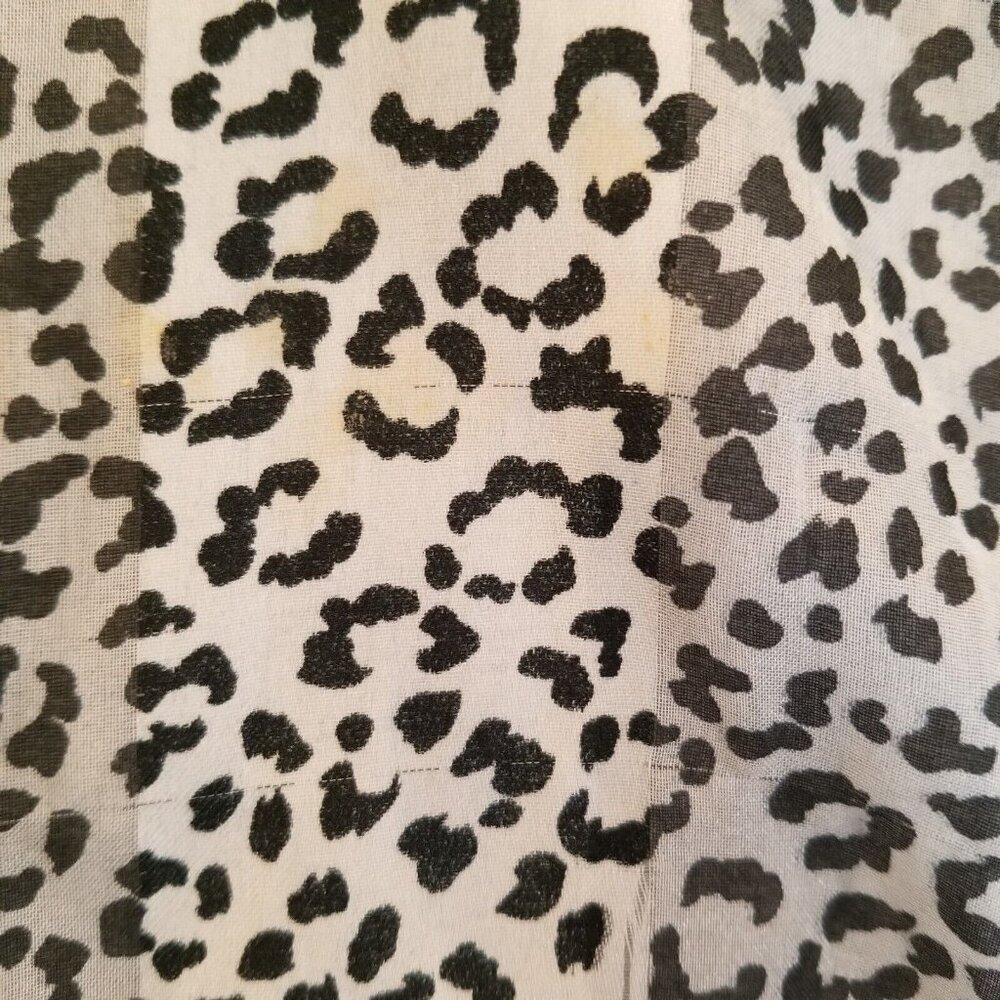 Scarf Women Wrap Rectangle Leopard Animal Print Black White 12 x 61 Cheetah Cat - Picture 6 of 12